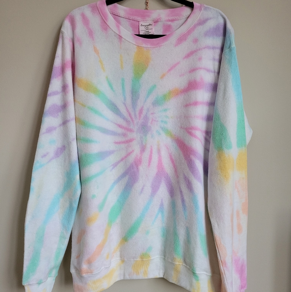 Dreamsicle soft pastel tie dye sweatshirt